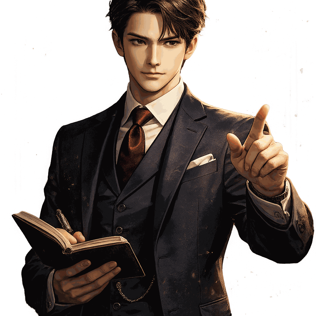 名探偵のキャラクターイラスト